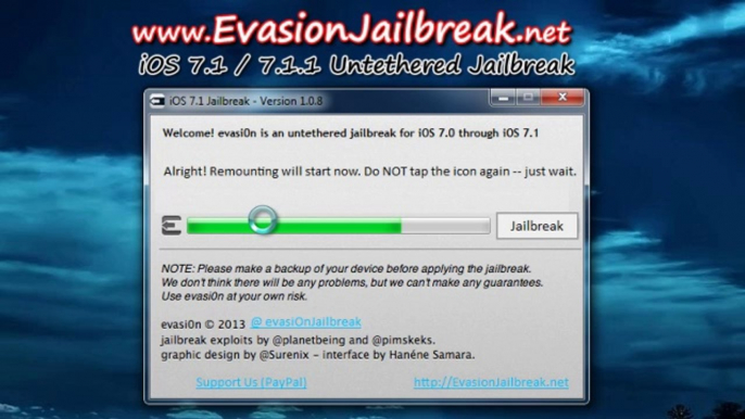 Evasion UNTETHERED iOS 7.1.1 Jailbreak Tool For iPhone 5, iphone 4, iPhone 3GS, iPad3