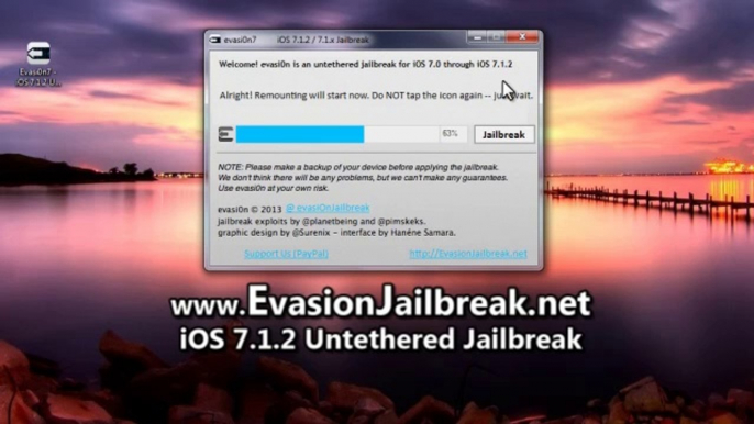 Evasion iOS 7.1.2 Untethered Jailbreak outil pour l'iPhone 5 , iPhone 4, iPhone 3GS , iPad3