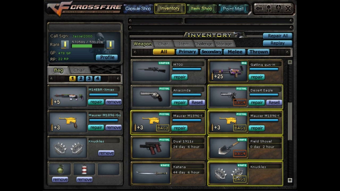 PlayerUp.com - Buy Sell Accounts - Crossfire Europe Account Sell 2014 (M14EBRXmas,Knuckles,Mauser-Gold,GatlingGun-Halloween)