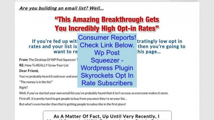 Discount on Wp Post Squeezer - Wordpress Plugin Skyrockets Opt In Rate Subscribers