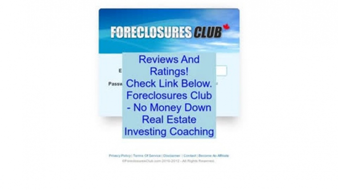 Discount on Foreclosures Club - No Money Down Real Estate Investing Coaching