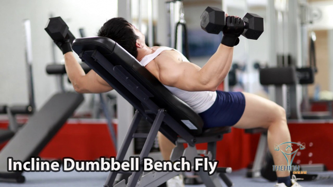 Incline Dumbbell Bench Fly Ép ngực trong bằng tạ đôi tập thể hình