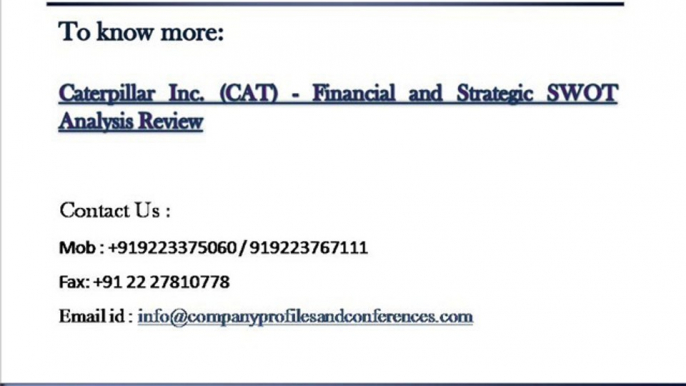 Caterpillar Inc. (CAT) - Financial and Strategic SWOT Analysis R