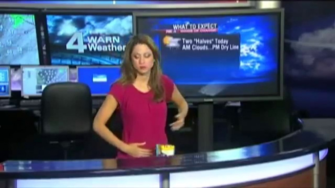 Weather Lady Caught Eating On Studio News Blooper - YouTube