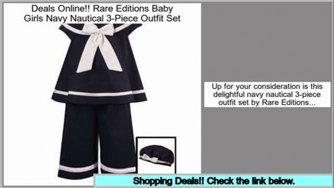 Check Price Rare Editions Baby Girls Navy Nautical 3-Piece Outfit Set