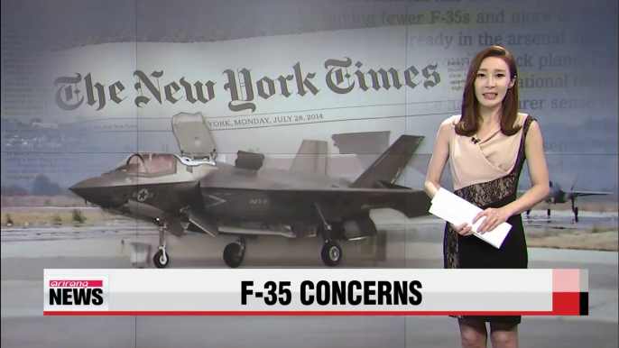 New York Times editorial raises concerns about F-35's performance, safety