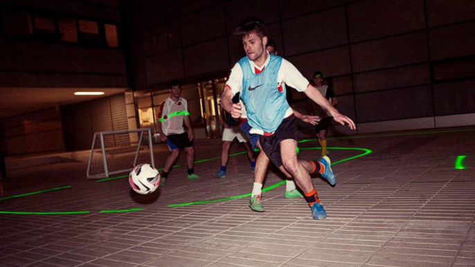 Nike Uses Lasers to Create After-Dark Soccer Field