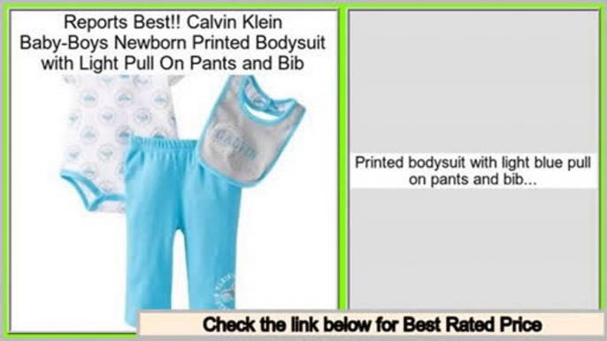 Online Shopping Calvin Klein Baby-Boys Newborn Printed Bodysuit with Light Pull On Pants and Bib