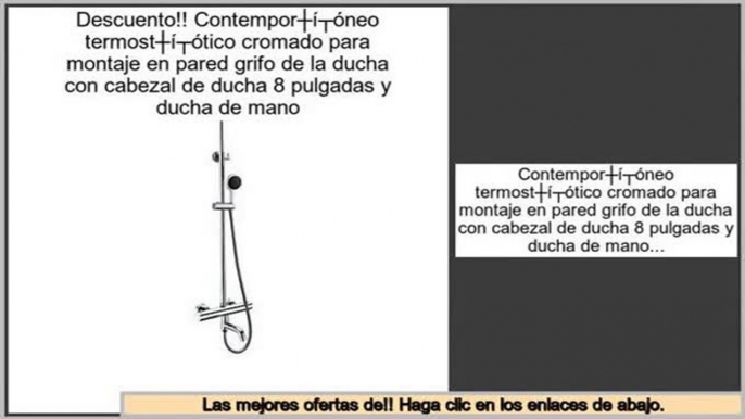 ventas de liquidaci�n Contemporš¢neo termostš¢tico cromado para montaje en pared grifo de la ducha con cabezal de ducha 8 pulgadas y ducha de mano