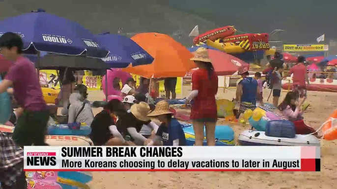 More Koreans choosing to delay vacations to later in August