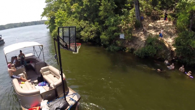 Best basketball trick shots on a lake ever performed !!