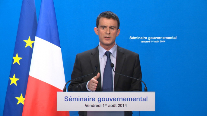 Séminaire gouvernemental : l'essentiel du point-presse de Manuel Valls