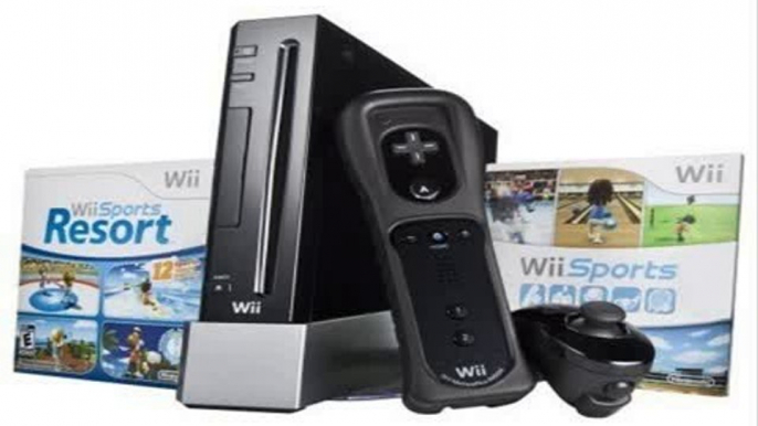 Nintendo Wii Console Black with Wii Sports and Wii Sports Resort