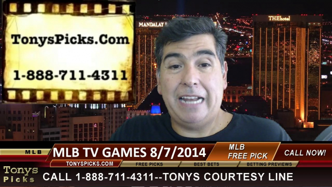 MLB Free Picks Major League Baseball TV Games Betting Predictions Thursday 8-7-2014