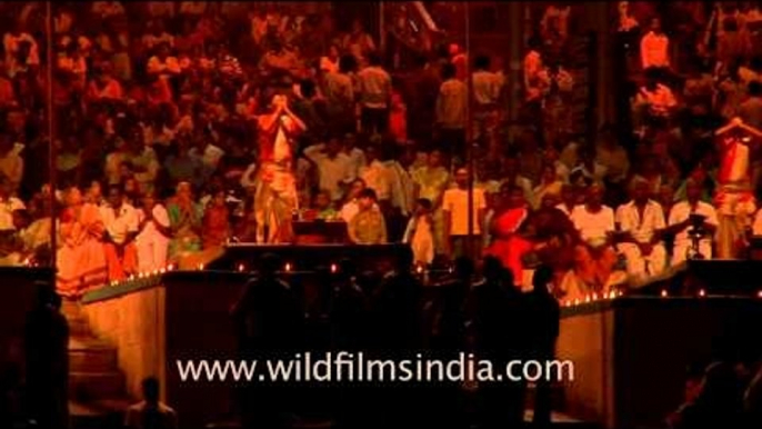 Evening view of Ganga aarti: Dasasvamedh Ghat of Varanasi