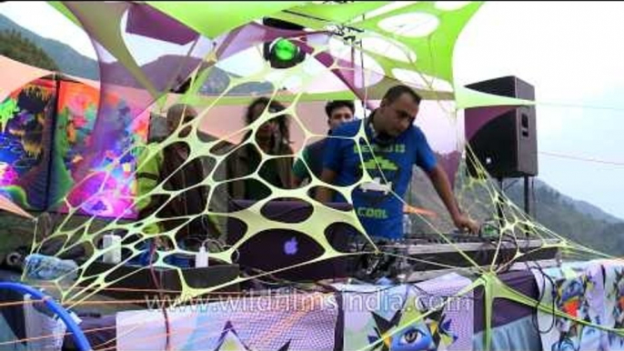 DJ Mash playing EDM or Electronic dance music in the Himalaya