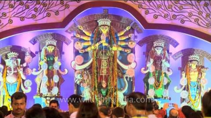 The majestic Durga idol at the CR Park Durga Puja