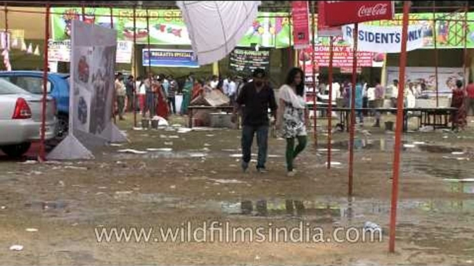 Rain creates trouble for Durga Puja Devotees of CR Park, Delhi