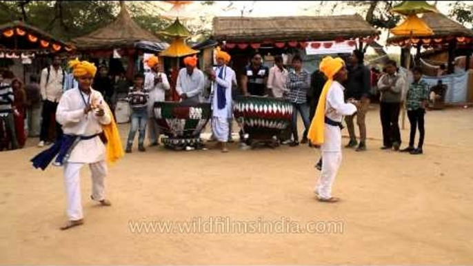 Young folk dancers performing at 27th Surajkund International Crafts Mela