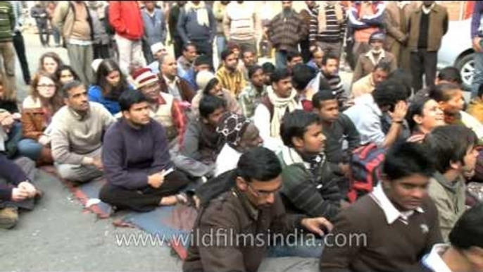 Foreigners protest with Indians - is it the Tiananmen Square of India??