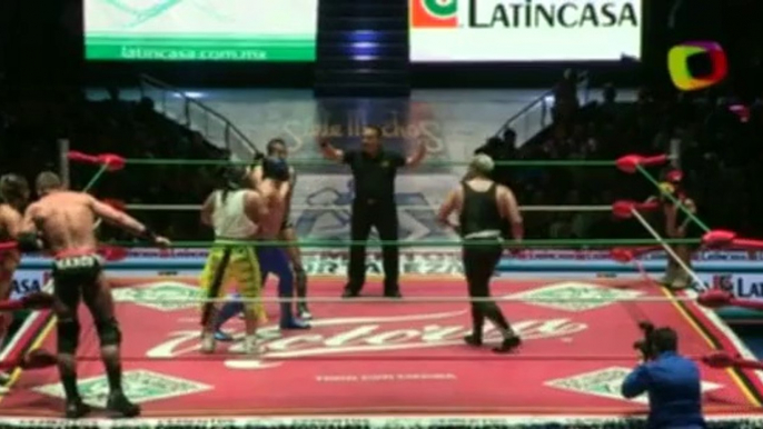 Diamante Azul, Marco Corleone, Máscara Dorada vs Felino, Negro Casas, Shocker