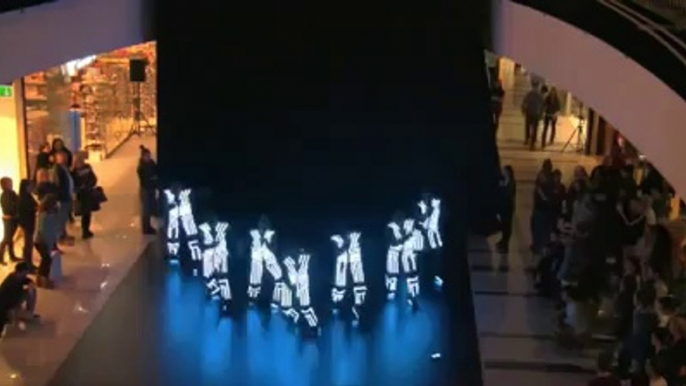 Flash Mob with LED Strips In the Mall