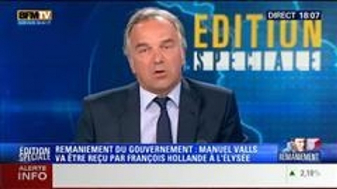 BFM Story: Démission du gouvernement: François Hollande demande à Manuel Valls de composer une nouvelle équipe - 25/08