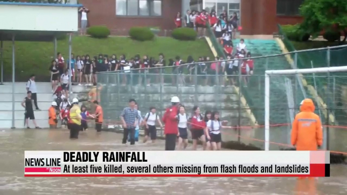 Record rainfall, flash floods kill five in southeastern Korea