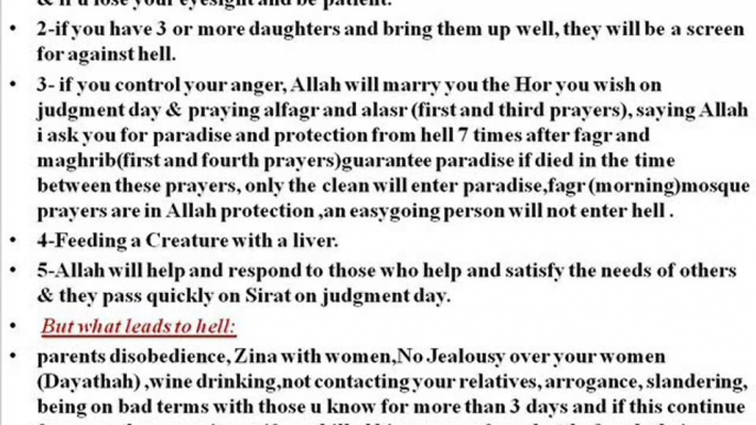 Prophet Hadiths- 3 on Prophet Help , untrue hadiths,Shaytan , ways to hell & heaven & belief signs