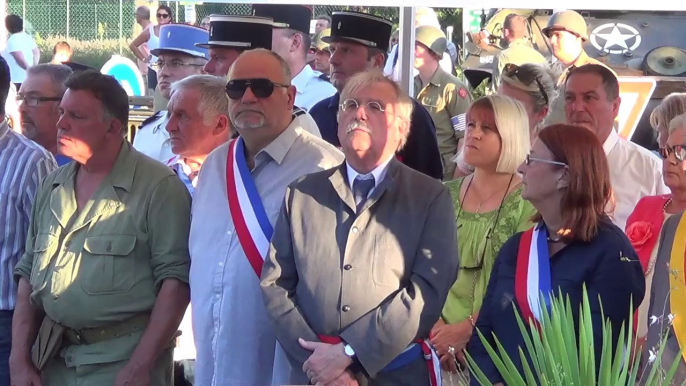 Actu Var 70ème anniversaire de la Libération de Salernes Cérémonie officielle Nicole FANELLI en présence Pierre Yves Colombat Sénateur du Var - Roland Balbis Maire de Villecroze, Organisé par Virginie LANZA Adjointe à la Mairie de Salernes