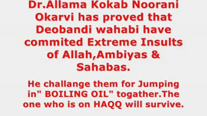 Jumping in Boiling Oil-Dr.Kokab Noorani Challanges Deobandi Wahabi Salafi