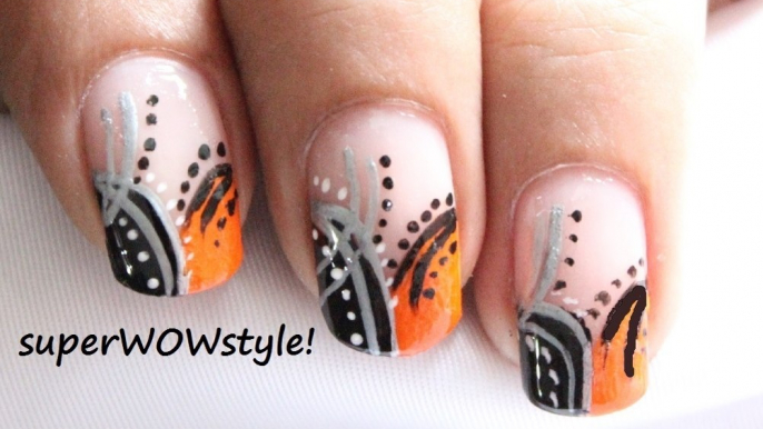 Abstract Neon French Tip - French Manicure Nail Designs Tutorial