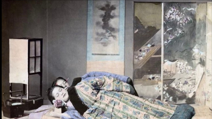 Hand coloured photographs of 19th century Japan