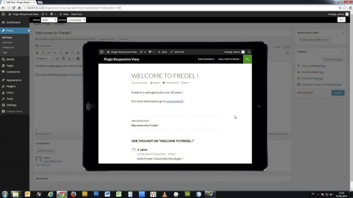 Tutoriel - d'utilsation du plugin Responsive-view pour WordPress par Fredel agency