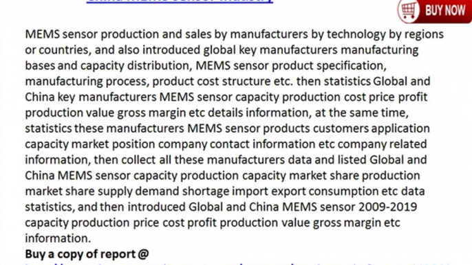 2014 Market Research Report on Global and China MEMS sensor Industry