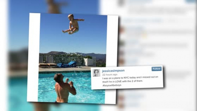 Jessica Simpson Instagrams Picture of Flying Son, Ace