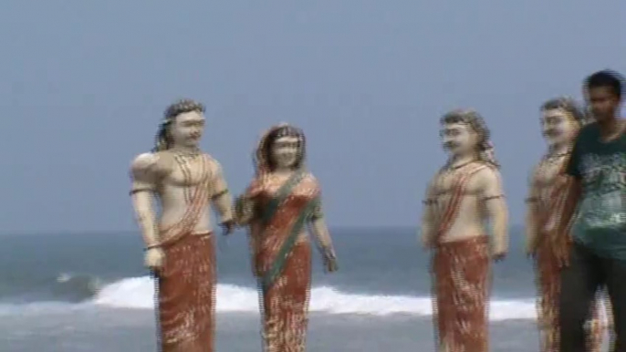 Bhimli Beach Bhim fighting sculpture near Vishakhapatnam Vizag SKMClasses Subhashish