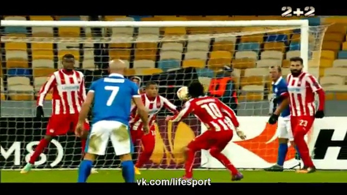 Dnipro 2 - 0 Olympiakos (Goals and Highlights) Europa League - 19.02.2015