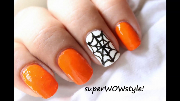 Halloween nail art ❤ Halloween nails polish designs ❤ 2014 tutorial no nails decals/strips/stickers