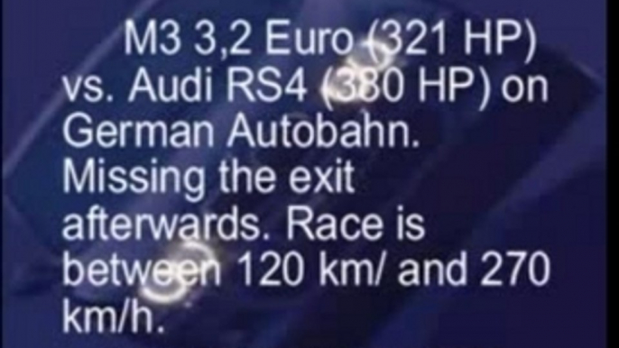 BMW M3 racing an Audi RS4