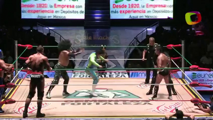 Diamante Azul, Marco Corleone, Volador Jr. vs Mephisto, Mr. Niebla, Negro Casas