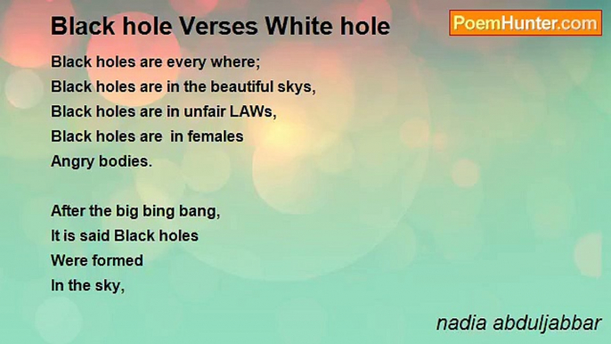 nadia abduljabbar - Black hole Verses White hole