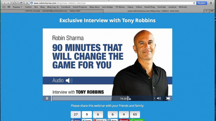 Robin Sharma interviews Tony Robbins on the economy + advice