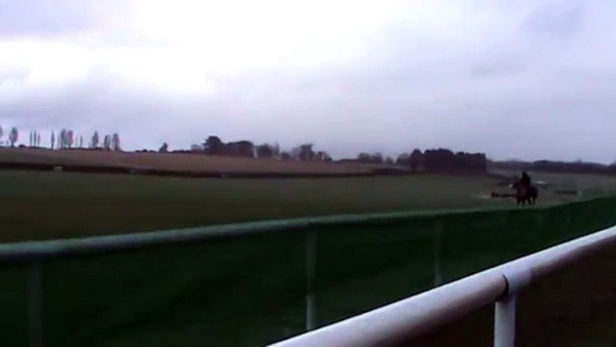 A hare runs for its life on rain-soaked coursing field