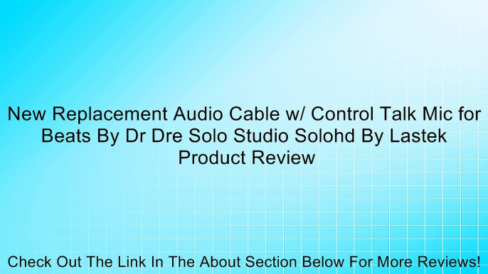 New Replacement Audio Cable w/ Control Talk Mic for Beats By Dr Dre Solo Studio Solohd By Lastek