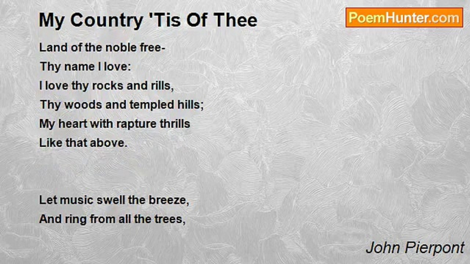 John Pierpont - My Country 'Tis Of Thee