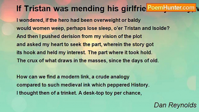 Dan Reynolds - If Tristan was mending his girlfriend's jewelry, would he use an Isolde-ring Iron?