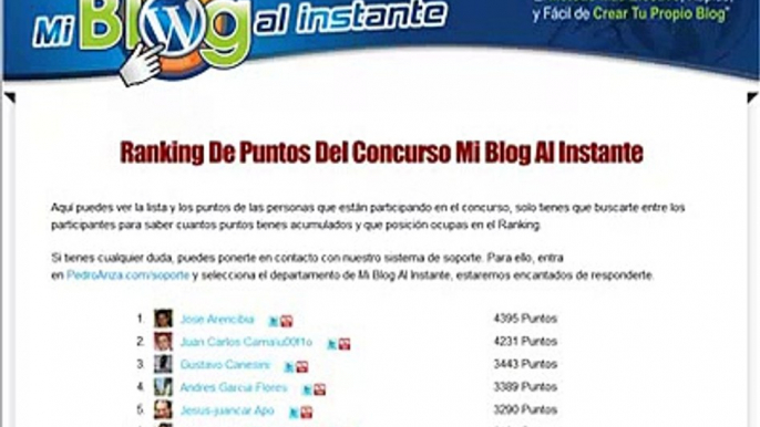 Ranking dia 5 Mi Blog al Instante