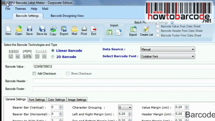 Barcode Label Maker Software: Code 93 text font designing