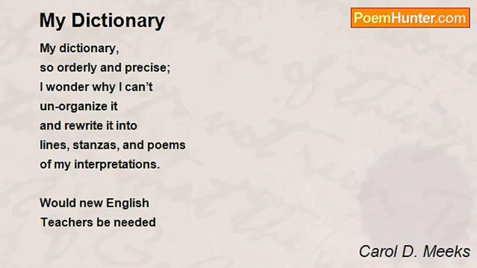 Carol D. Meeks - My Dictionary